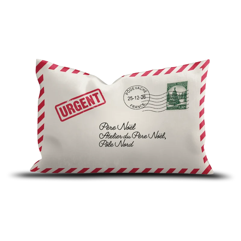 Coussin velours Lettre Père Noël