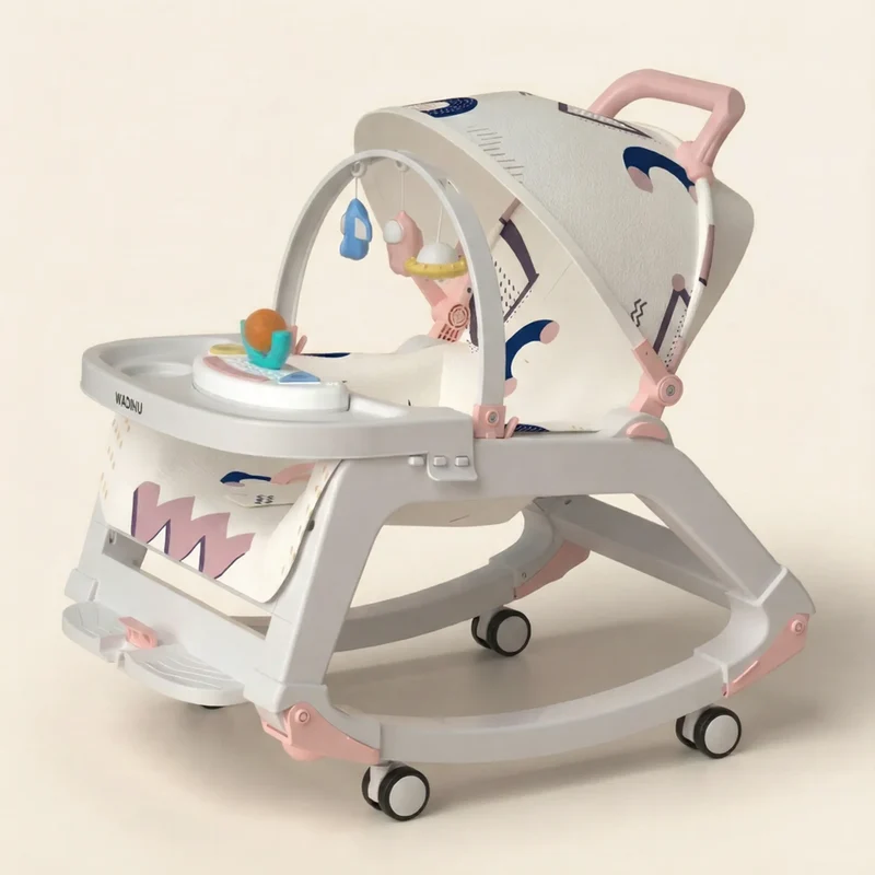 Transat bébé évolutif 5 en 1 rose