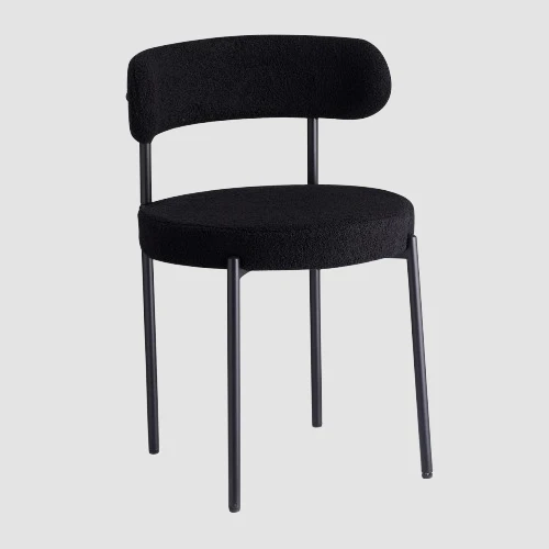 Chaise scandinave moderne de salle à manger en velours rembourré